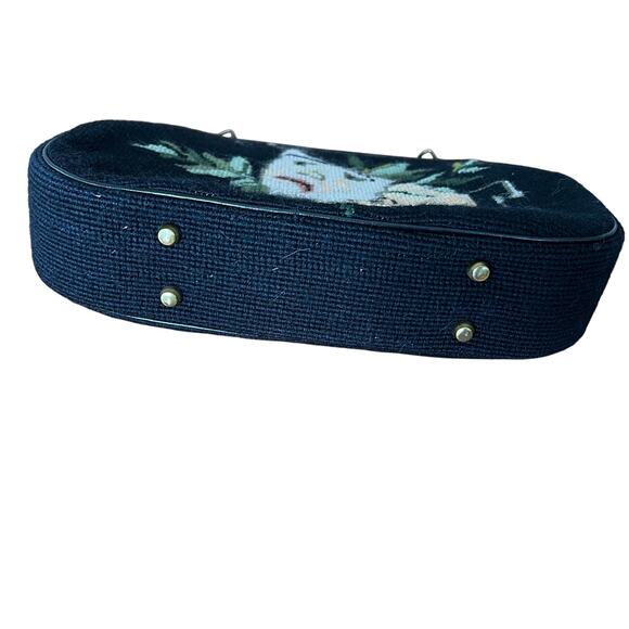 Vintage Needlepoint Thespian Comedy Tragedy Mask Purse Theater Costume Unique - Picture 6 of 11